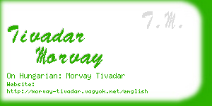 tivadar morvay business card